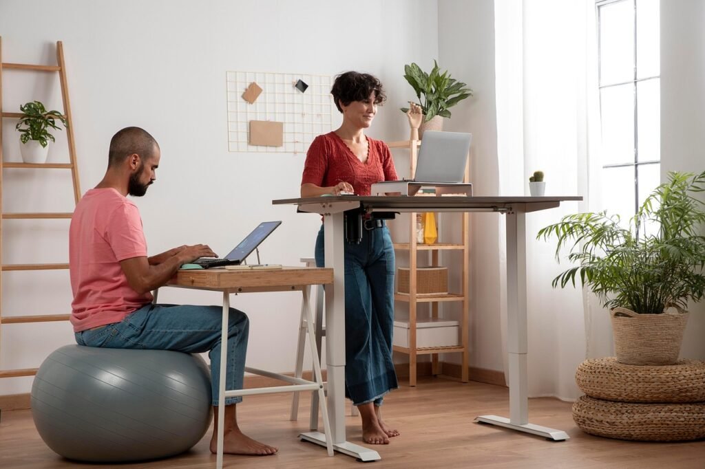 working, coworkers, office, furniture, height adjustable table, standing desk, sit-stand desk, work station, ergonomics, coworkers, ergonomics, ergonomics, ergonomics, ergonomics, ergonomics